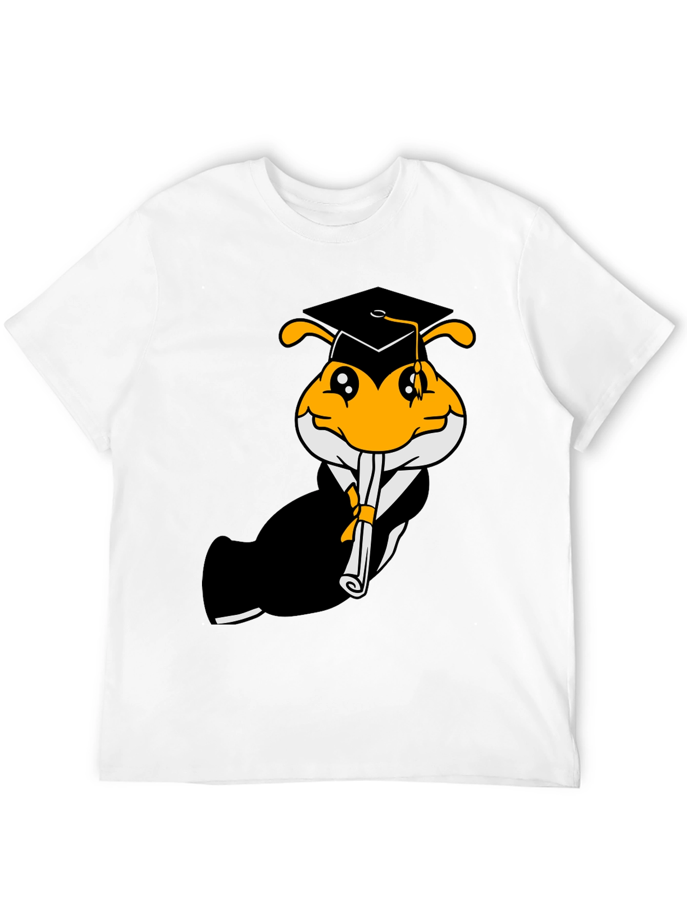Graduation Bee Graphic Tee - Black Cotton T-Shirt