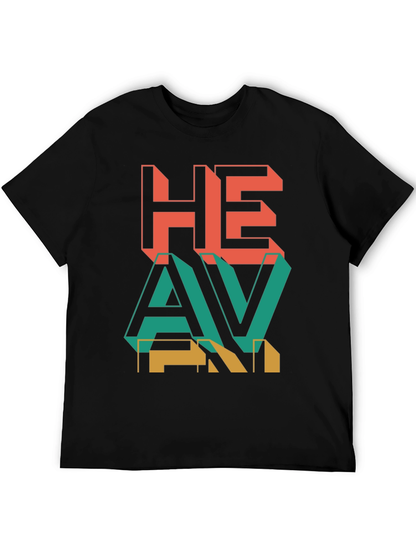 Heavy Retro Graphic Print Black T-Shirt