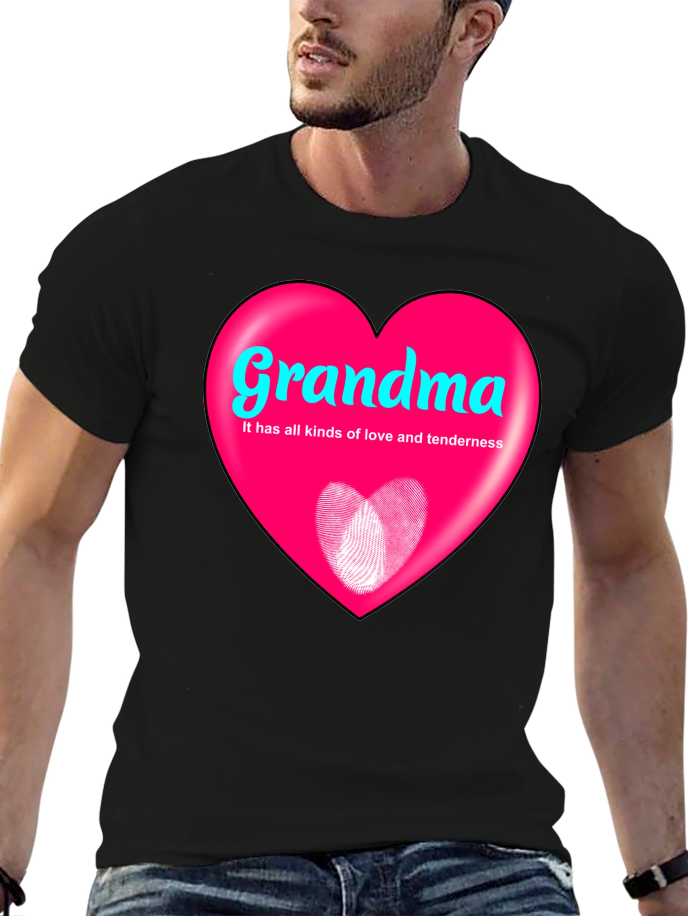 Grandma Heart Graphic T-Shirt - Love and Tenderness