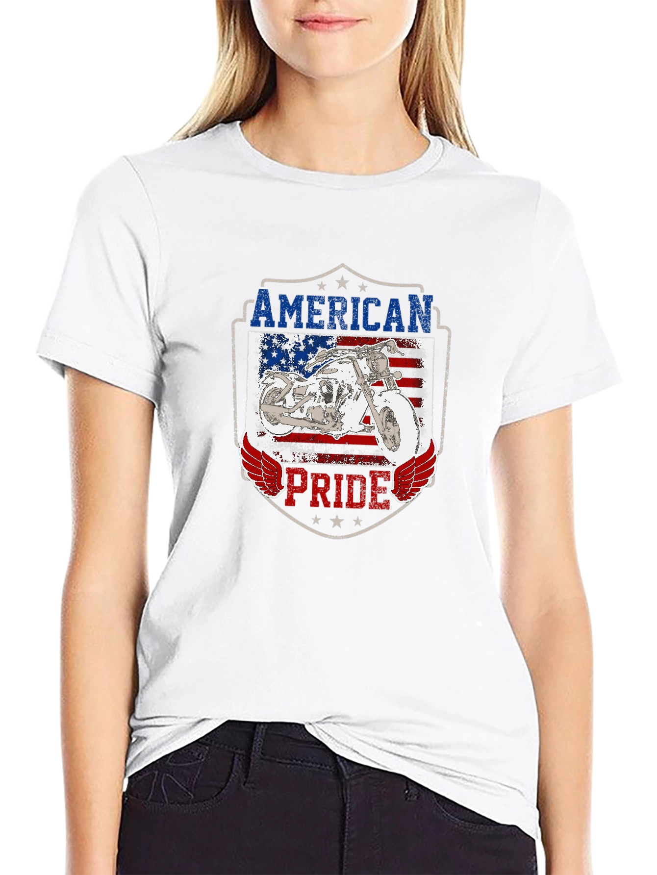 American Pride Motorcycle Graphic T-Shirt