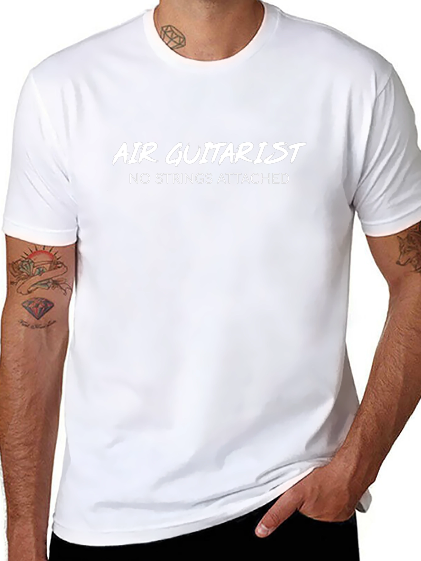 Air Guitarist Black T-Shirt - No Strings Attached