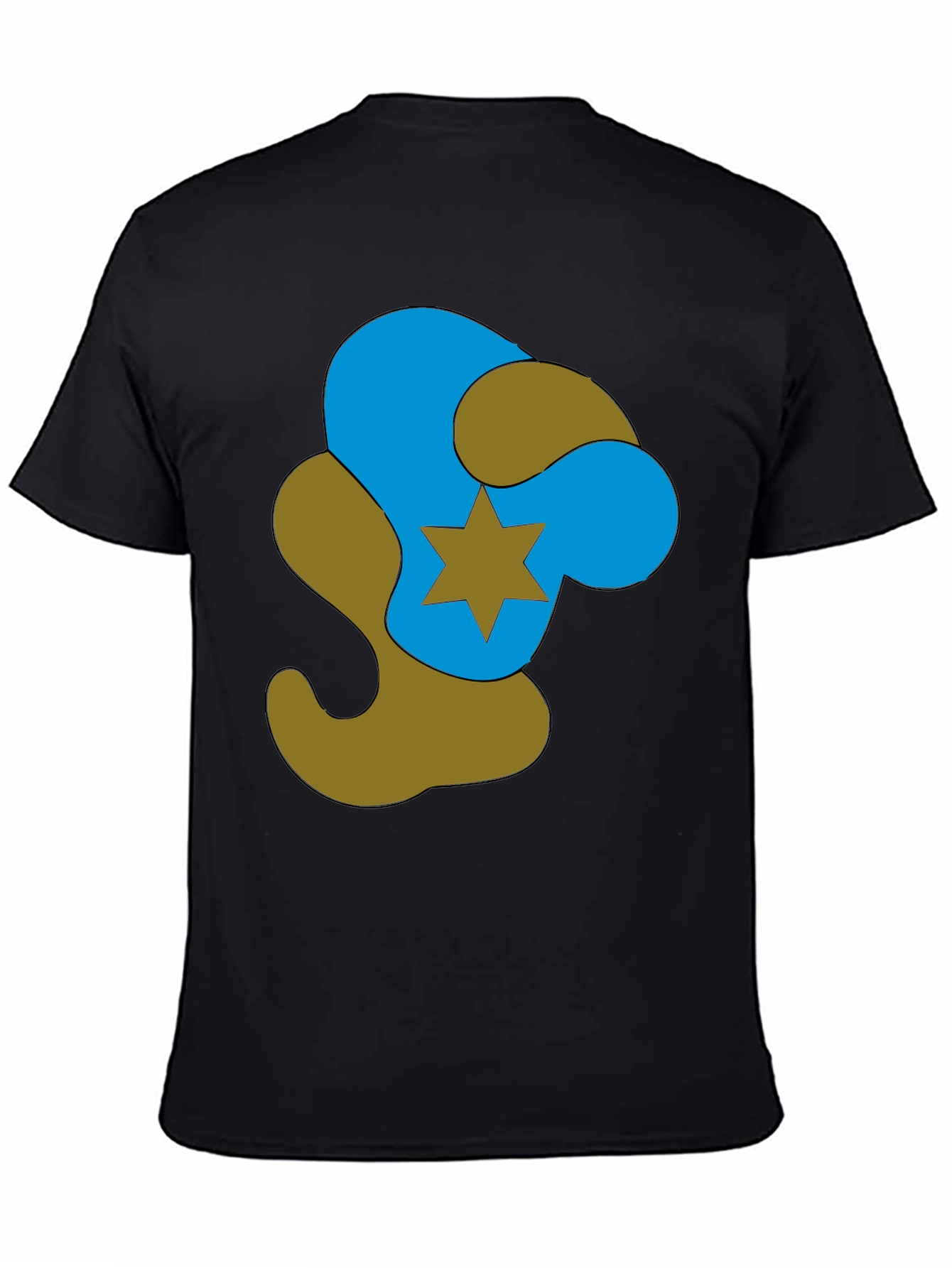 Abstract Star Graphic Black T-Shirt