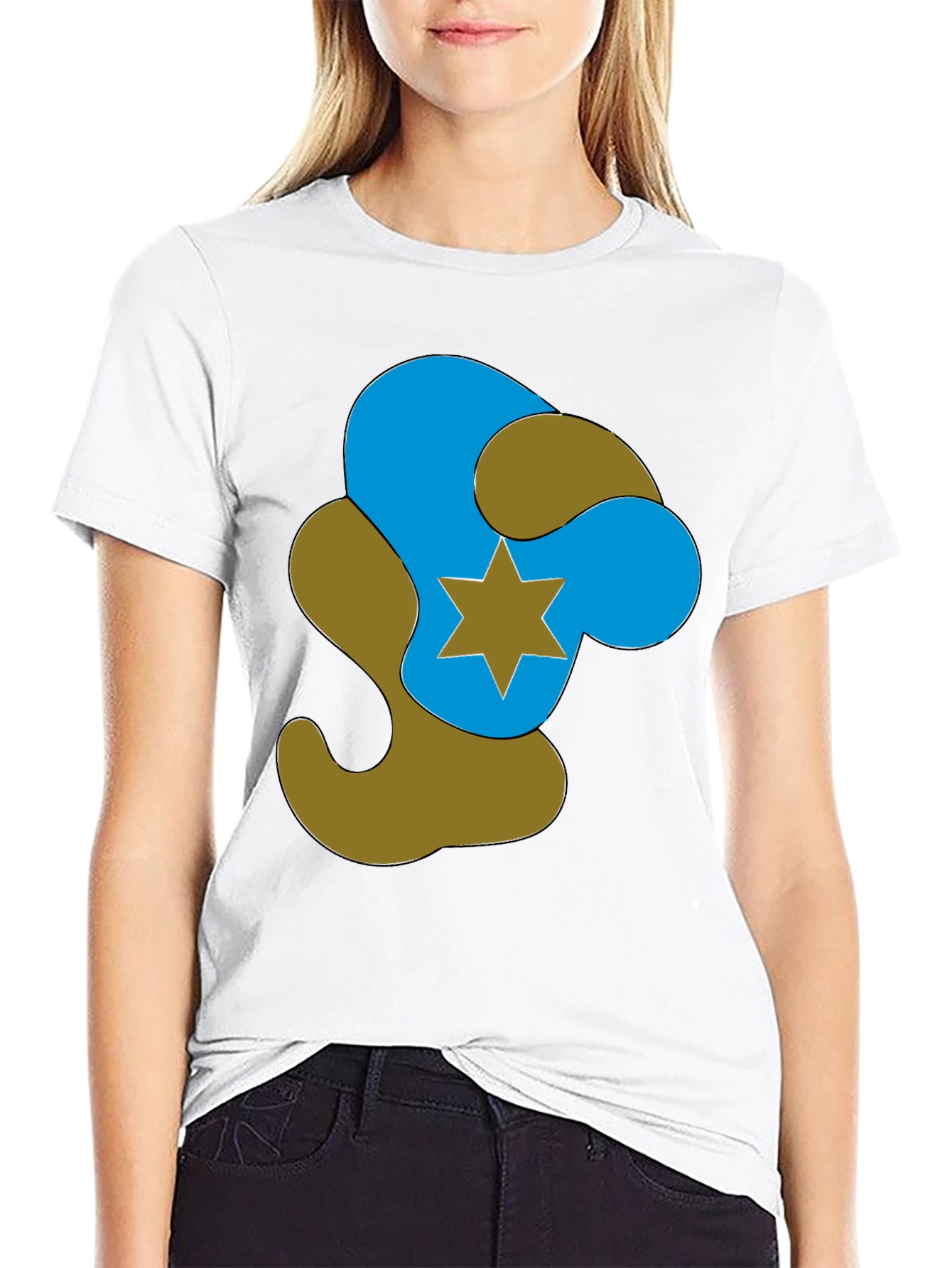 Abstract Star Graphic Black T-Shirt