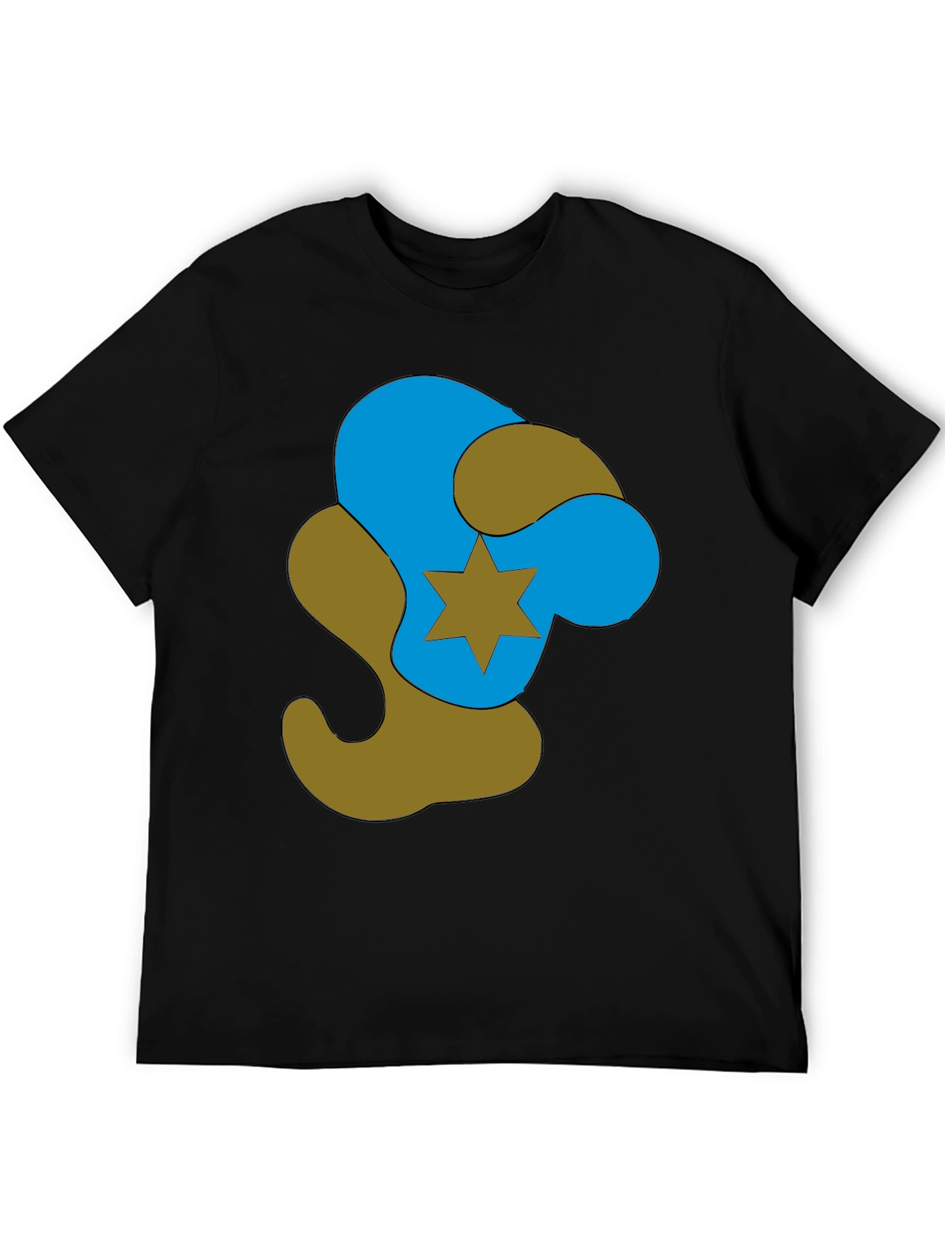 Abstract Star Graphic Black T-Shirt