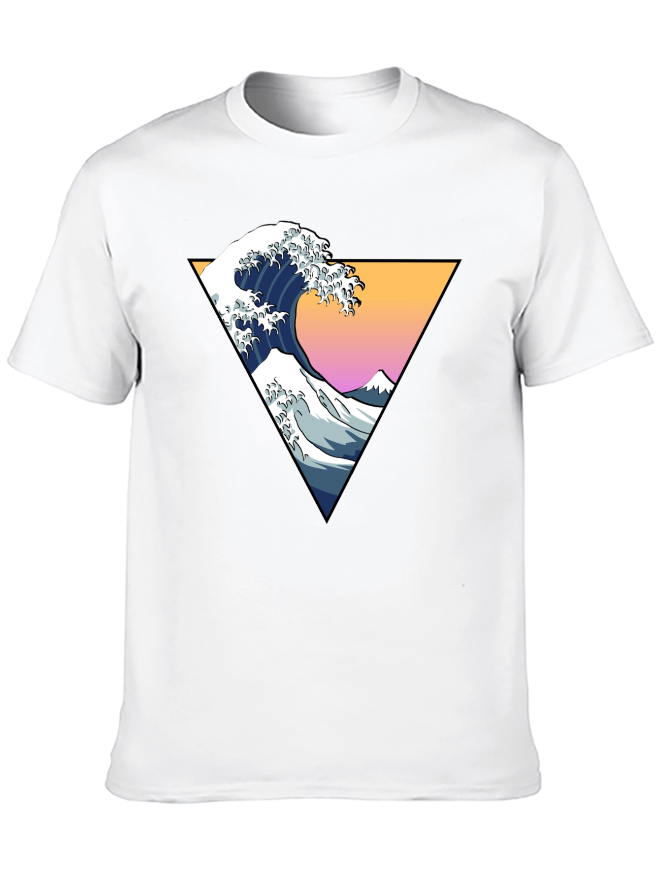 Great Wave Graphic Tee - Stylish Mens Black T-Shirt