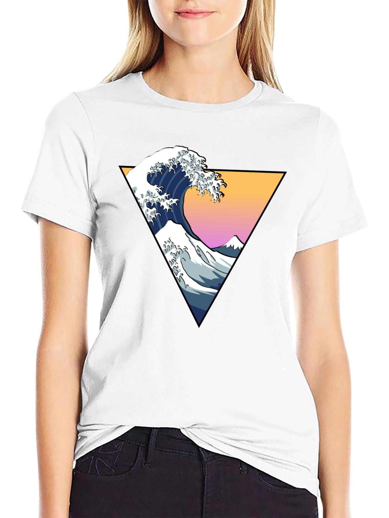 Great Wave Graphic Tee - Stylish Mens Black T-Shirt